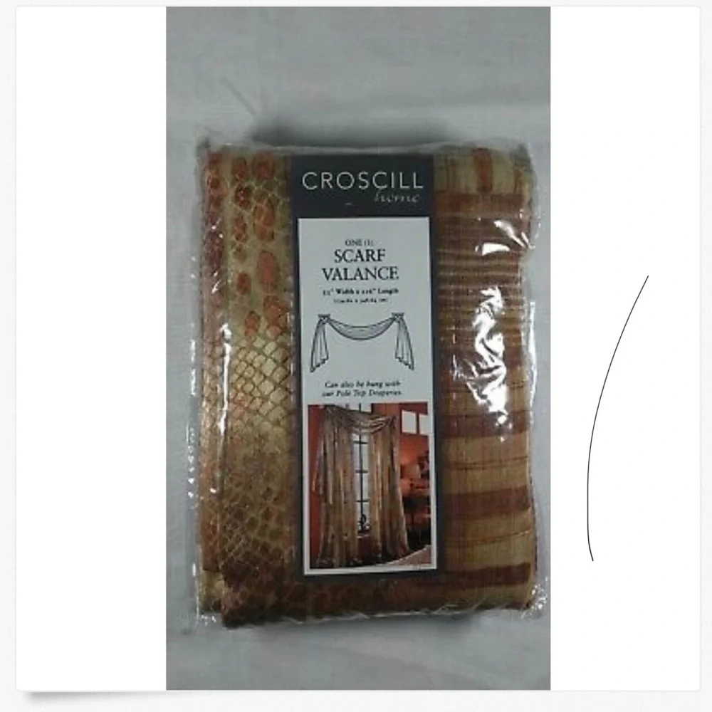 NWOT Croscill Malta Scarf Valance Browntones